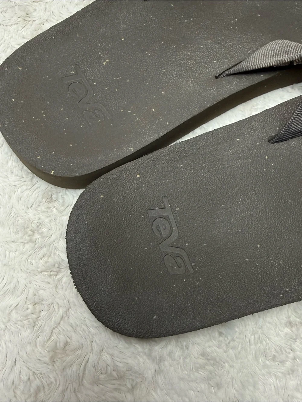 Teva Black Flip-Flops with Gray Patterned Straps